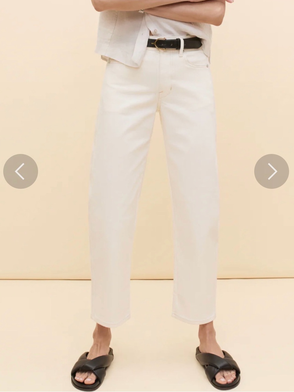 AYR The Knockout Size 27 Creme Soda Off White Jeans